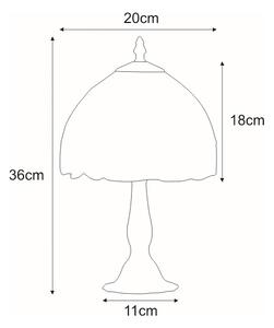 Lampka stołowa z dekoracyjnym, witrażowym kloszem K-G08789 z serii TECO