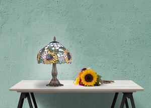 Dekoracyjna lampka stołowa z kloszem w słoneczniki K-G081556 z serii TECO