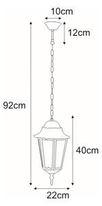 Ponadczasowa wisząca lampa zewnętrzna K-5006H CZARNY z serii LOZANA