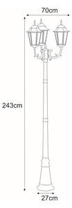 Wysoka, stylowa latarnia ogrodowa K-7006A2/3 CZARNY z serii LOZANA