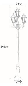 Elegancka, 4-ramienna latarnia K-7006A2/4 CZARNY/ZŁOTY z serii LOZANA