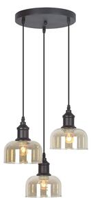 Industrialna lampa wisząca z 3 szklanymi kloszami - A779 P1-L96
