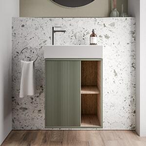 BELDIVO szafka podumywalkowa 50 cm z białą umywalką - zawias drzwi lewe - możliwość wyboru koloru
