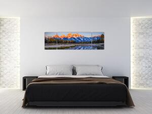 Obraz ośnieżonych szczytów górskich (170x50 cm)