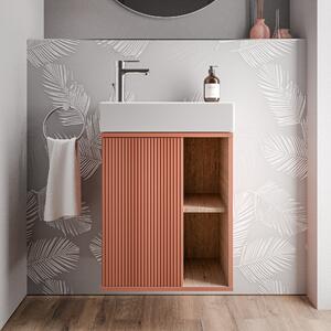 Waschtischunterschrank BELDIVO 50cm mit Waschbecken - Türanschlag links - Farbe wählbar