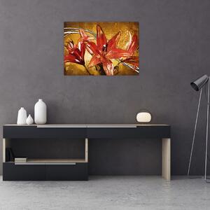Obraz kwiatów lilii (70x50 cm)