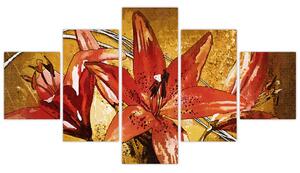 Obraz kwiatów lilii (125x70 cm)