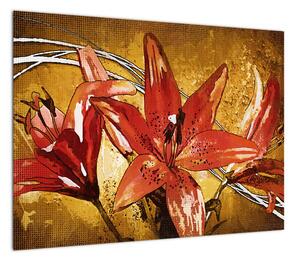 Obraz kwiatów lilii (70x50 cm)