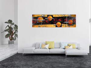 Abstrakcyjny obraz - Planety (170x50 cm)