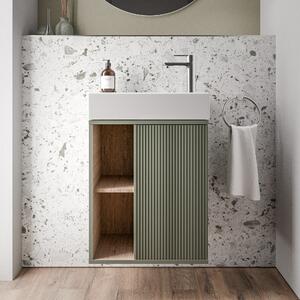 BELDIVO szafka podumywalkowa 50 cm z białą umywalką - zawias drzwi prawy - możliwość wyboru koloru