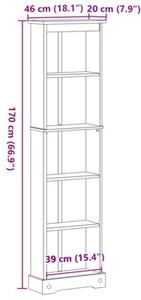 Półka na książki biały 46 x 20 x 170 cm lite drewno sosnowe