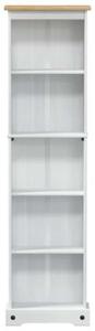 Półka na książki biały 46 x 20 x 170 cm lite drewno sosnowe