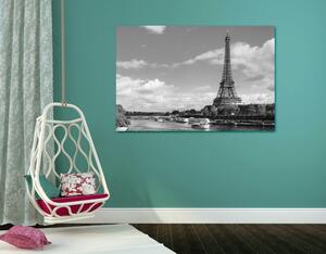 Obraz piękna panorama Paryża w wersji czarno-białej