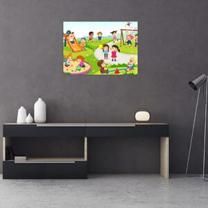 Obraz dziecięcych zabaw w piaskownicy (70x50 cm)