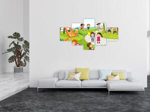 Obraz dziecięcych zabaw w piaskownicy (125x70 cm)