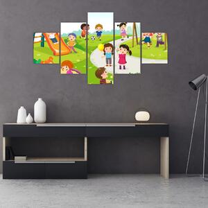 Obraz dziecięcych zabaw w piaskownicy (125x70 cm)