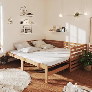 Łóżko wysuwane, drewno sosnowe, miodowy brąz, 2x(90x200) cm