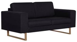 Sofa 2-osobowa tapicerowana tkaninÄ , czarna