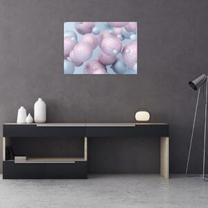 Malarstwo abstrakcyjne - Pastelowe kule (70x50 cm)