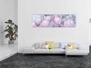 Malarstwo abstrakcyjne - Pastelowe kule (170x50 cm)