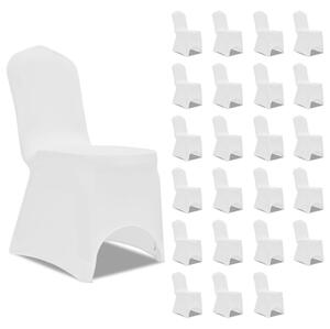 Elastyczne pokrowce na krzesła, białe, 24 szt