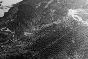 Obraz Morskie Oko w Tatrach w wersji czarno-białej