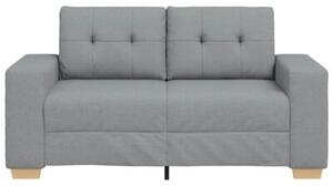 Sofa dwuosobowa, jasnoszara, 160x77x82 cm, tkanina