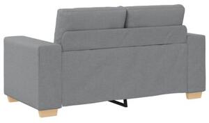 Sofa dwuosobowa, jasnoszara, 160x77x82 cm, tkanina