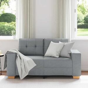 Sofa dwuosobowa, jasnoszara, 160x77x82 cm, tkanina