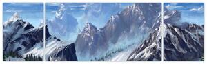 Obraz - Malowane góry (170x50 cm)