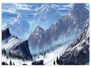 Obraz - Malowane góry (70x50 cm)