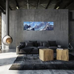 Obraz - Malowane góry (170x50 cm)