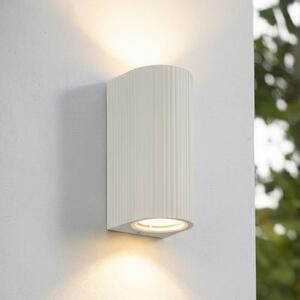 Kinkiet zewnętrzny Aluvo Lindby, możliwość ściemniania, biały / opal, aluminium, nowoczesny