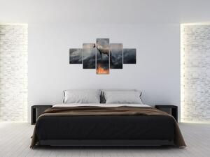 Obraz kozicy w płomieniach (125x70 cm)