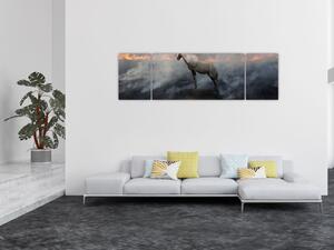 Obraz kozicy w płomieniach (170x50 cm)