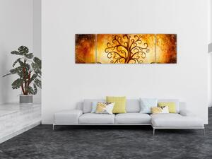 Naturalny abstrakcyjny obraz drzewa (170x50 cm)