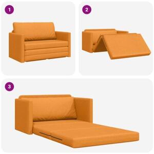 Sofa bed ciemny Å¼Ã³Åty 124 x 71 x 78 cm tkanina