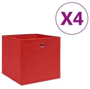 Pudełka z włókniny, 4 szt., 28x28x28 cm, czerwone