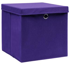Pudełka z pokrywami, 10 szt., 28x28x28 cm, fioletowe