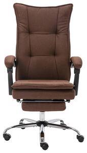 Krzesło biurowe, brązowe, obite tkaniną