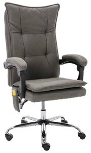Krzesło biurowe z funkcją masażu, szare, obite tkaniną