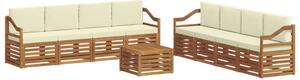 Zestaw mebli ogrodowych z litego drewna akacjowego z poduszkami