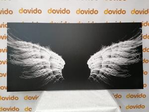 Obraz czarno-białe skrzydła anioła