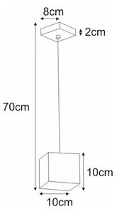 Lampa wisząca z geometrycznym kloszem - kostka K-4250 z serii KUBIK BLACK
