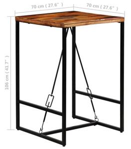 Stolik barowy z litego drewna odzyskanego, 70 x 70 x 106 cm