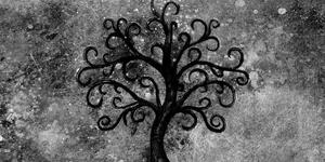 Obraz czarno-białe drzewo życia