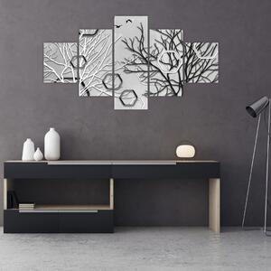 Abstrakcyjny obraz z drzewami (125x70 cm)