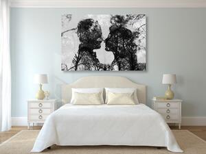 Obraz miłości w wersji czarno-białej