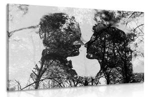Obraz miłości w wersji czarno-białej