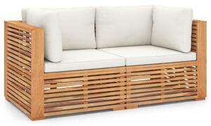 2-os. sofa ogrodowa z poduszkami, lite drewno tekowe